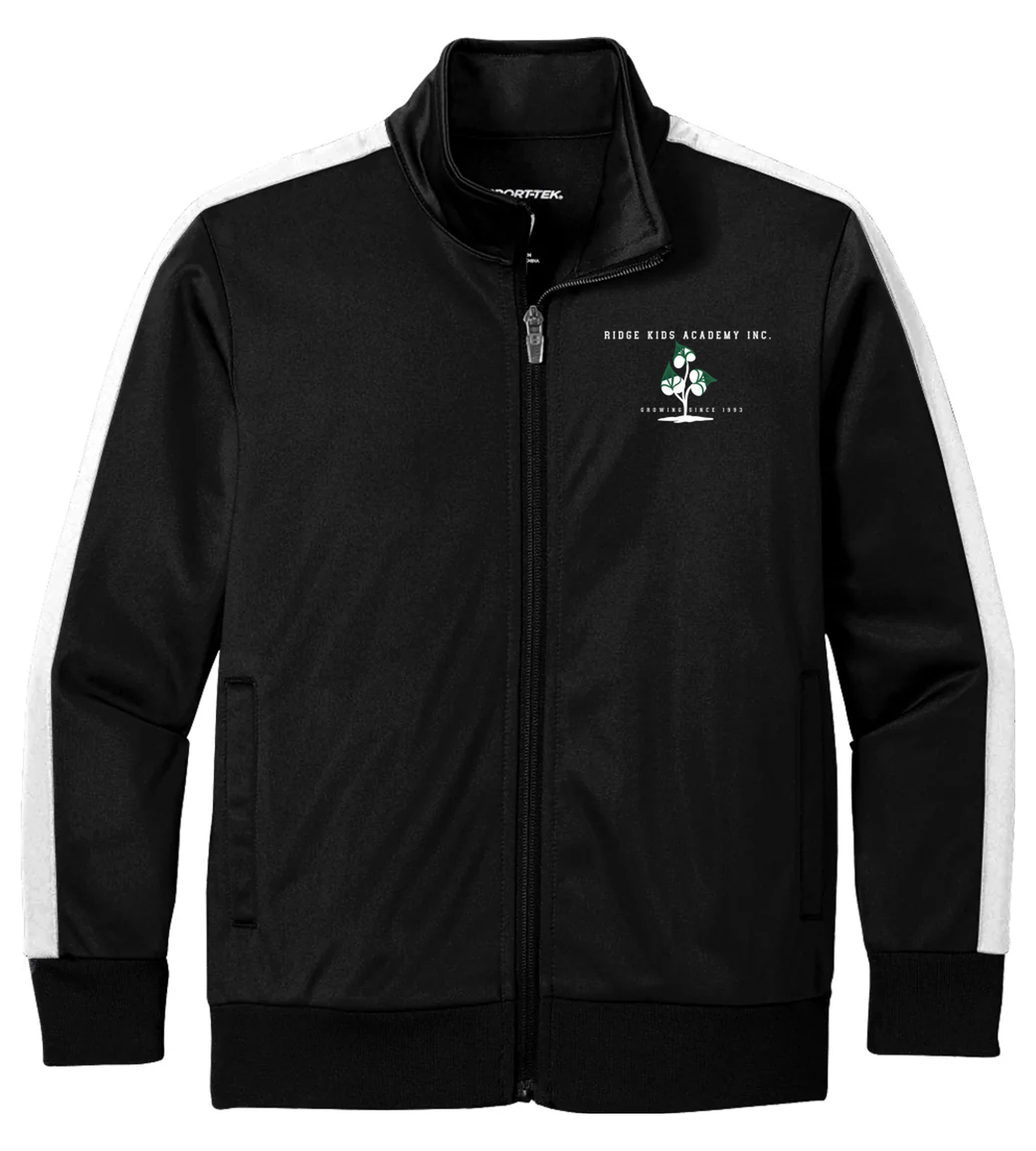 Sport-Tek Youth Tricot Sleeve Stripe Track Jacket